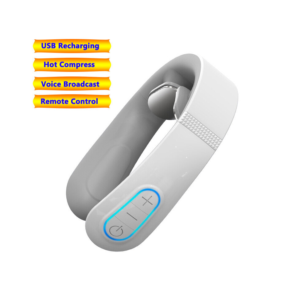 Dechoicelife (A-Type 4) Smark Neck Massager Electric Hot Compress Neck Massage Voice Usb Recharging Ems Therapy Pulse Pain Relief Tool With Remote