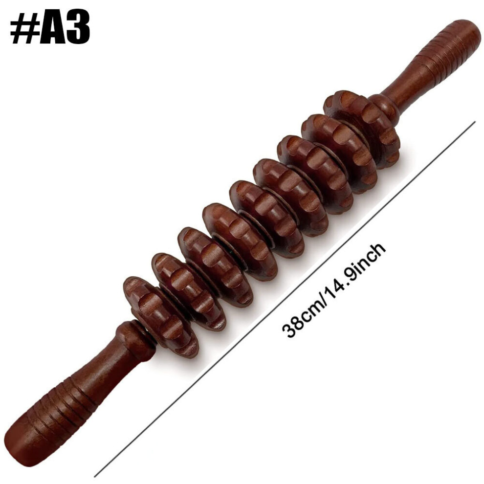 Dechoicelife (A-A3) Wooden Therapy Massager Roller Trigger Point Massager Stick For Fascia Cellulite Muscle & Abdomen Body, Muscle Belly Relief Tool