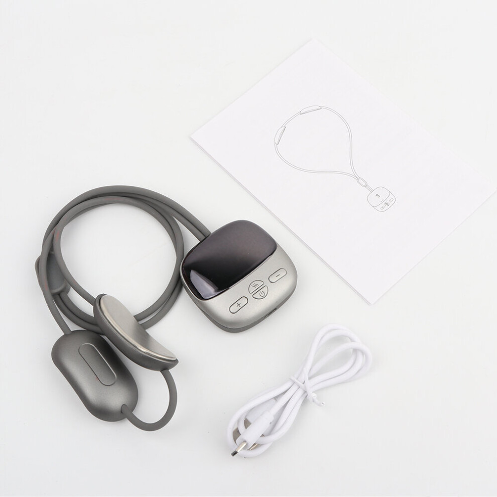 Dechoicelife Silver (A-A Style ) Micro-Current Cervical Spine Massager Electric Neck Massager Smart Tens+Ems Portable Hot Compress Shoulder And Neck Massager