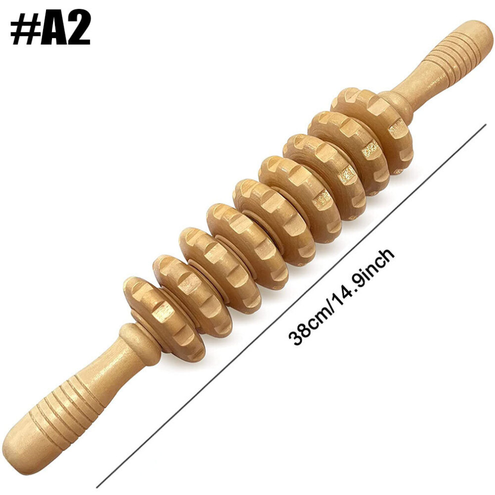 Dechoicelife (A-A2) Wooden Therapy Massager Roller Trigger Point Massager Stick For Fascia Cellulite Muscle & Abdomen Body, Muscle Belly Relief Tool