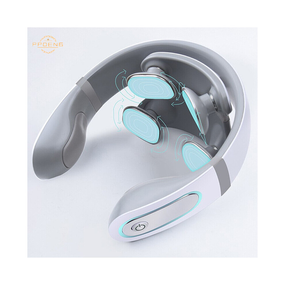 Dechoicelife Gray (A-) Wireless Pulse Pain Relief Electronic Cervical Massager Shiatsu Cervical Massage Hard Neck Massage Health Therapy Remote Control