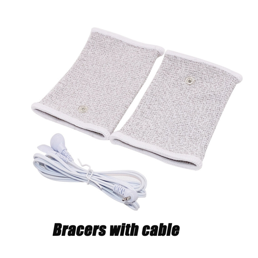 Dechoicelife (A-Bracers With Cable) Tens Slippers Electrode Gloves Conductive Socks Electrode Massage Wristband For Tens Machine Ems Therapy Massager Electrode Pad
