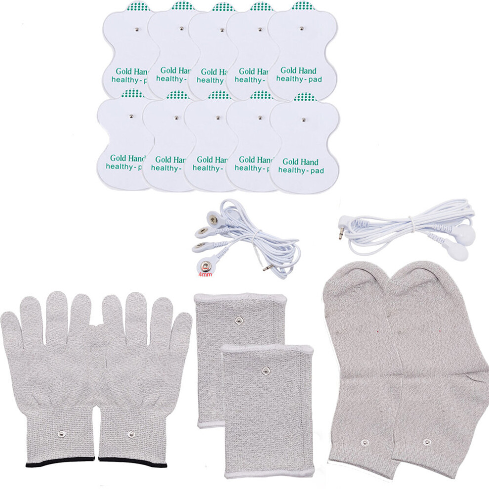 Dechoicelife (A-No Slippers Set) Tens Slippers Electrode Gloves Conductive Socks Electrode Massage Wristband For Tens Machine Ems Therapy Massager Electrode Pads