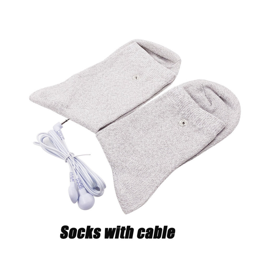 Dechoicelife (A-Socks With Cable) Tens Slippers Electrode Gloves Conductive Socks Electrode Massage Wristband For Tens Machine Ems Therapy Massager Electrode Pads