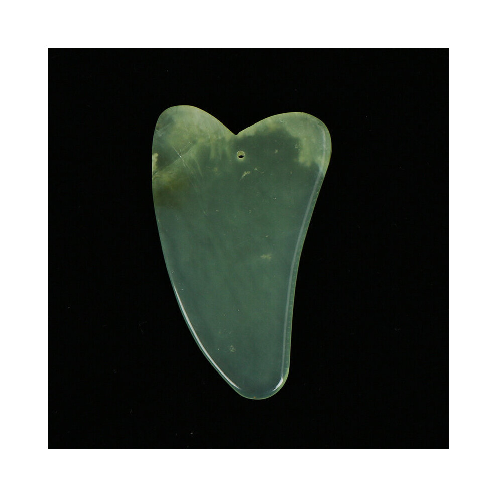 Dechoicelife (A-Silver) Natural Aventurine Jade Stone Scraper Massage For Face Chin Guasha Massager Acupuncture Spa Therapy Fish Shape Gua Sha Borad