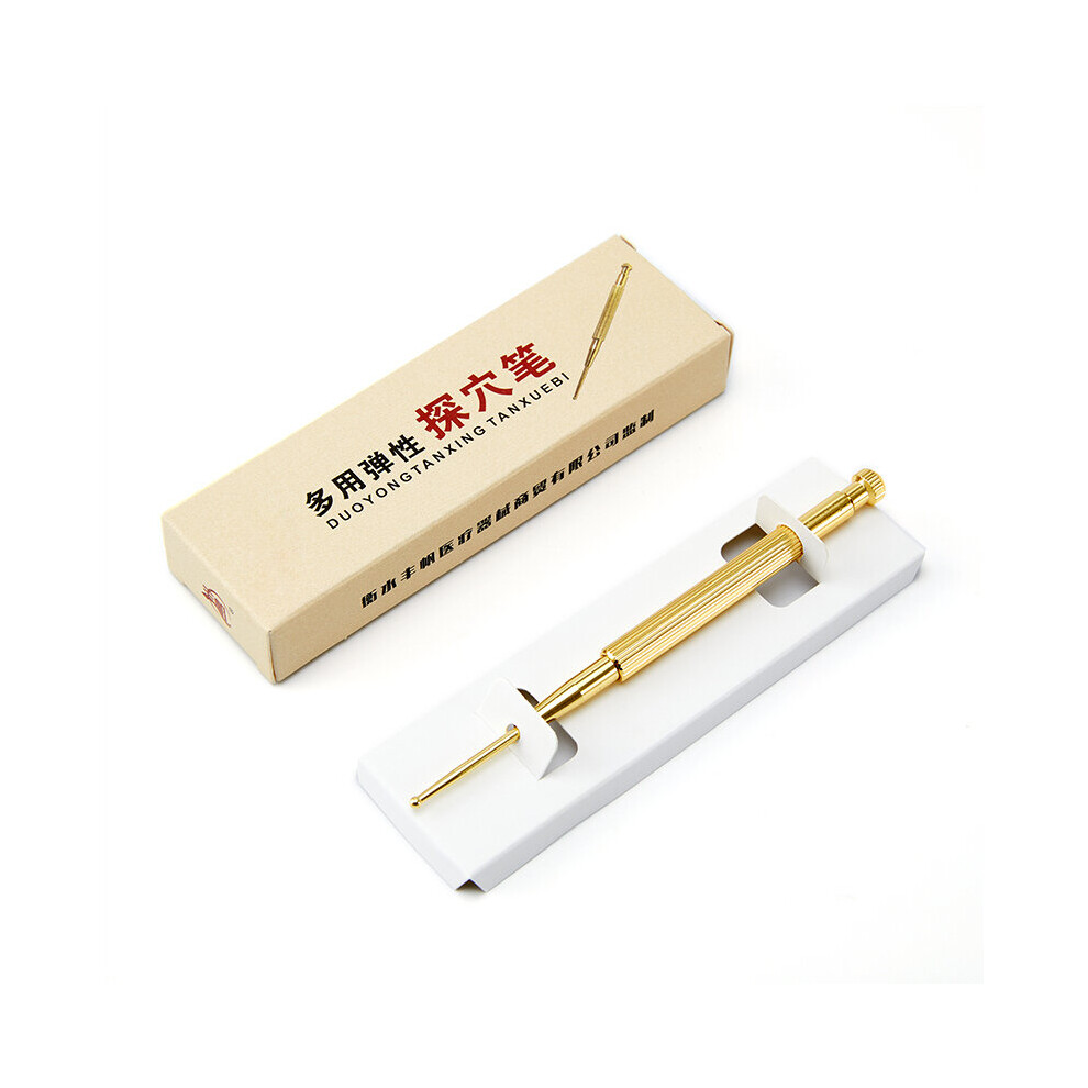 Dechoicelife (A-Pen With Spring) Pure Copper Face Eye Trigger Point Massage Pen Reflexology Massage Tool Spa Therapy Stimulator Acupoint Massager Dredge Meridian