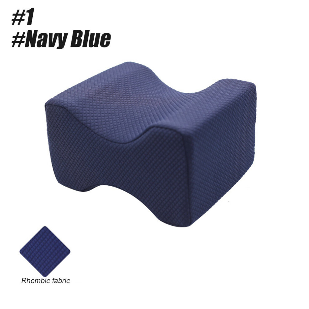 Dechoicelife Blue (A-1-Navy ) Knee Pillow For Side Sleepers - 100% Memory Foam Wedge Contour- Spacer Cushion For Spine Alignment, Back Pain, Pregnancy Support