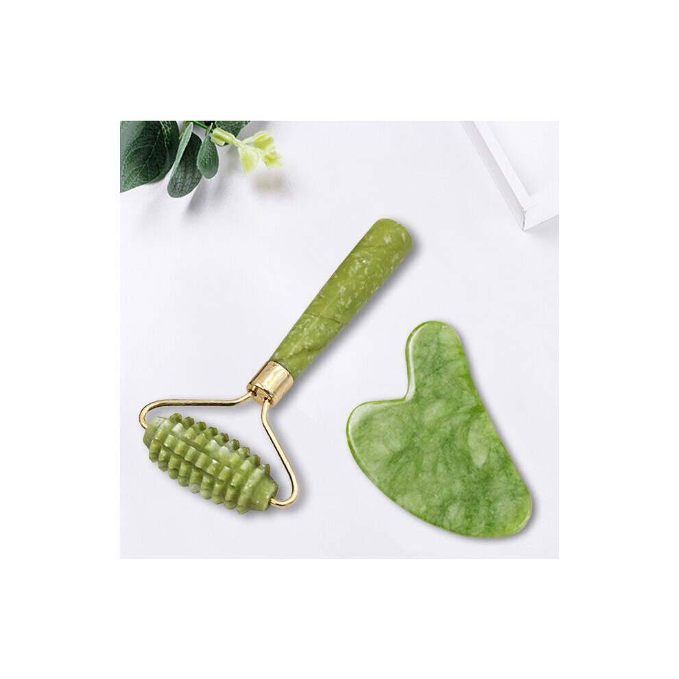 Dechoicelife (A-Pointed And Plate) Natural Massager For Face Gouache Scraper For Face Massager Jade Roller Guasha Scraper For Face Microniddle Roller Face Gua Sha