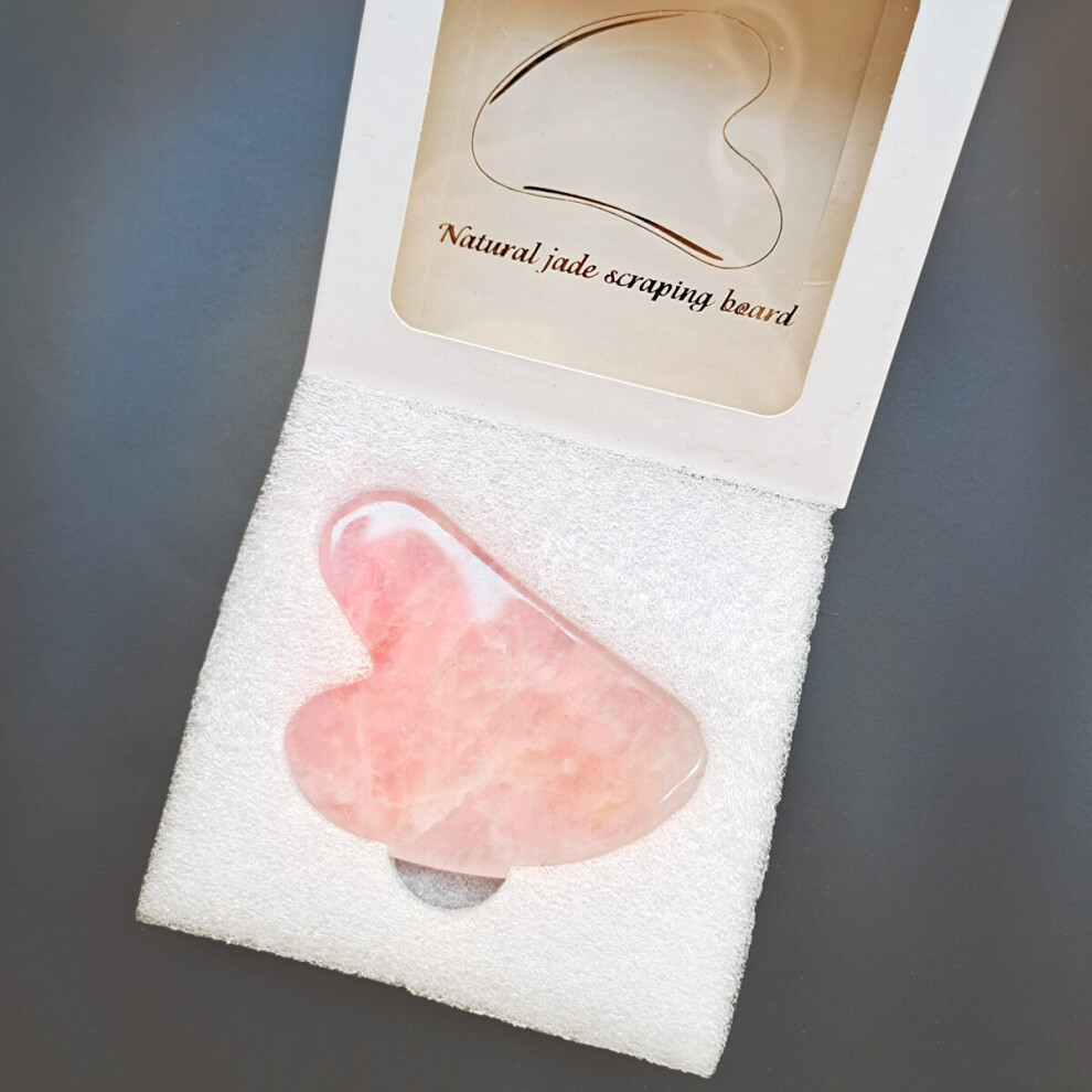 Dechoicelife (A-Scraping Board) Rose Quartz Scraping Massage Face Massager Gua Sha Visage Face Roller Massager