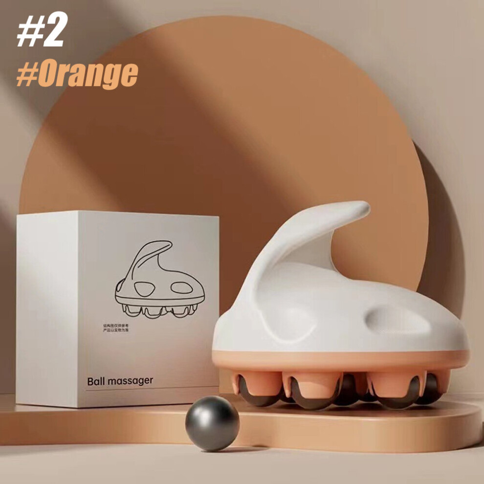 Dechoicelife Orange (A-Magnetic Ball-) 360 Degree Body Massage 7-Bead Multifunctional Massage Magnetic Roller Ball Massager Professional Pressotherapy Portable Heal