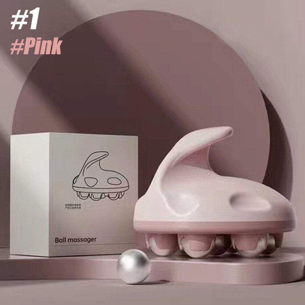 Dechoicelife Pink (A-Steel Ball-) 360 Degree Body Massage 7-Bead Multifunctional Massage Magnetic Roller Ball Massager Professional Pressotherapy Portable Health