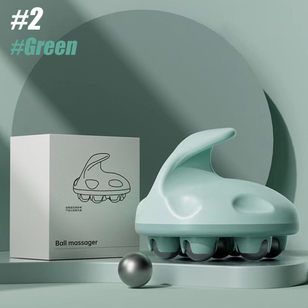 Dechoicelife Green (A-Magnetic Ball-) 360 Degree Body Massage 7-Bead Multifunctional Massage Magnetic Roller Ball Massager Professional Pressotherapy Portable Healt