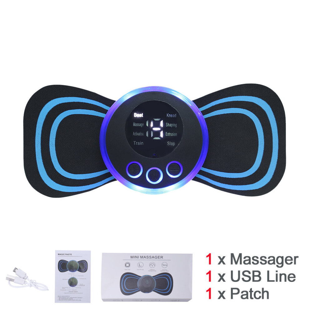 Dechoicelife (A-Neck Massager 02) Portable Electric Neck Massager Pad Mini Ems Cervical Massage Muscle Stimulator Massage Instrument Pain Relief Health Care