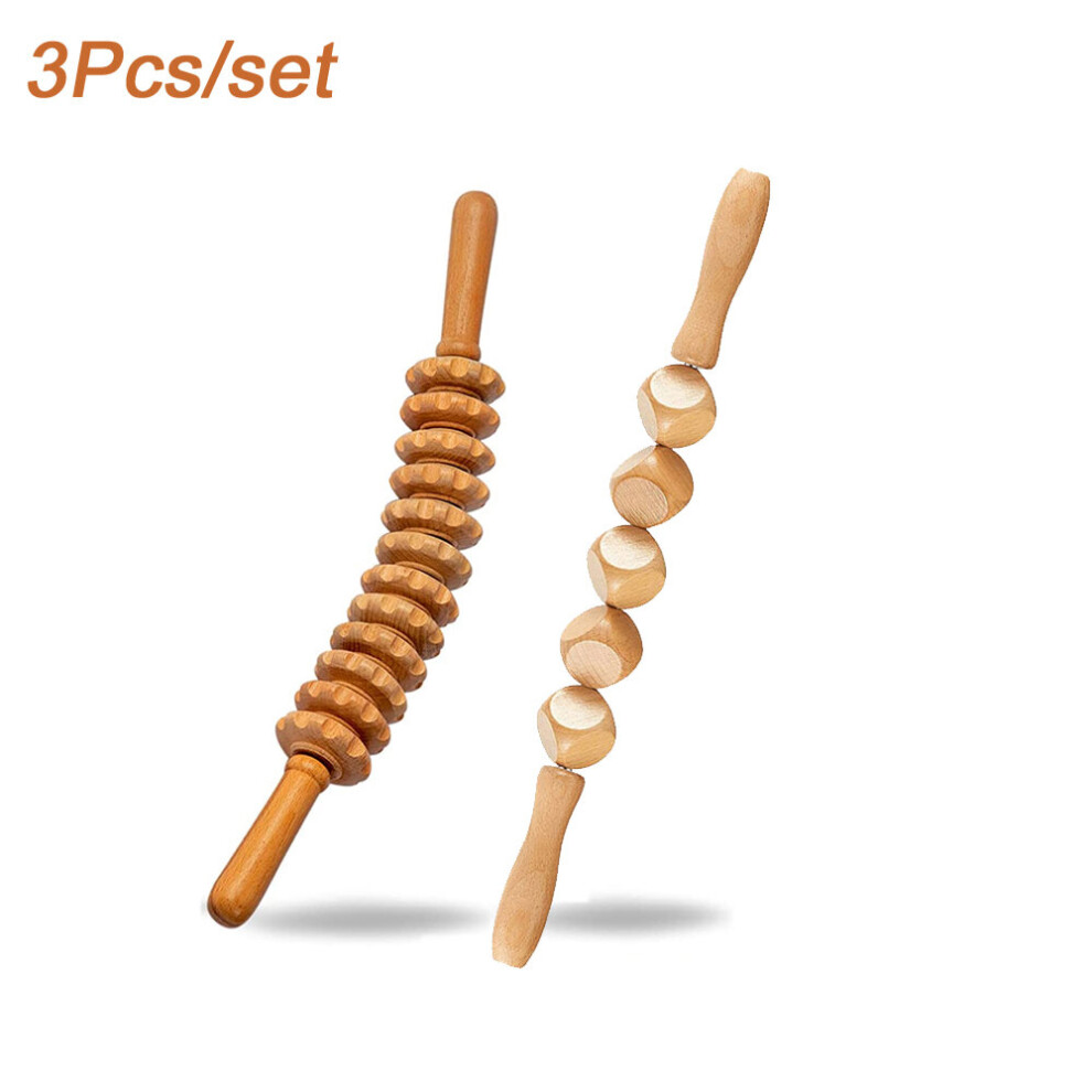 Dechoicelife (A-2Pcs) Wood Therapy Massage Set Maderoterapia Massager Roller Anti Cellulite Slimming Gua Sha Massager For Body,Back,Foot