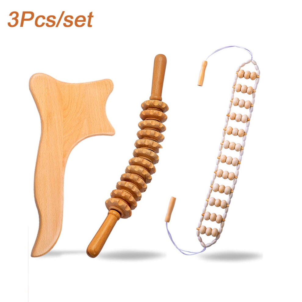 Photos - Massager Wood Therapy Massage Set Maderoterapia Roller Anti Cellulite Slimming Gua Sha For Body,Back,Foo(a-Orange)