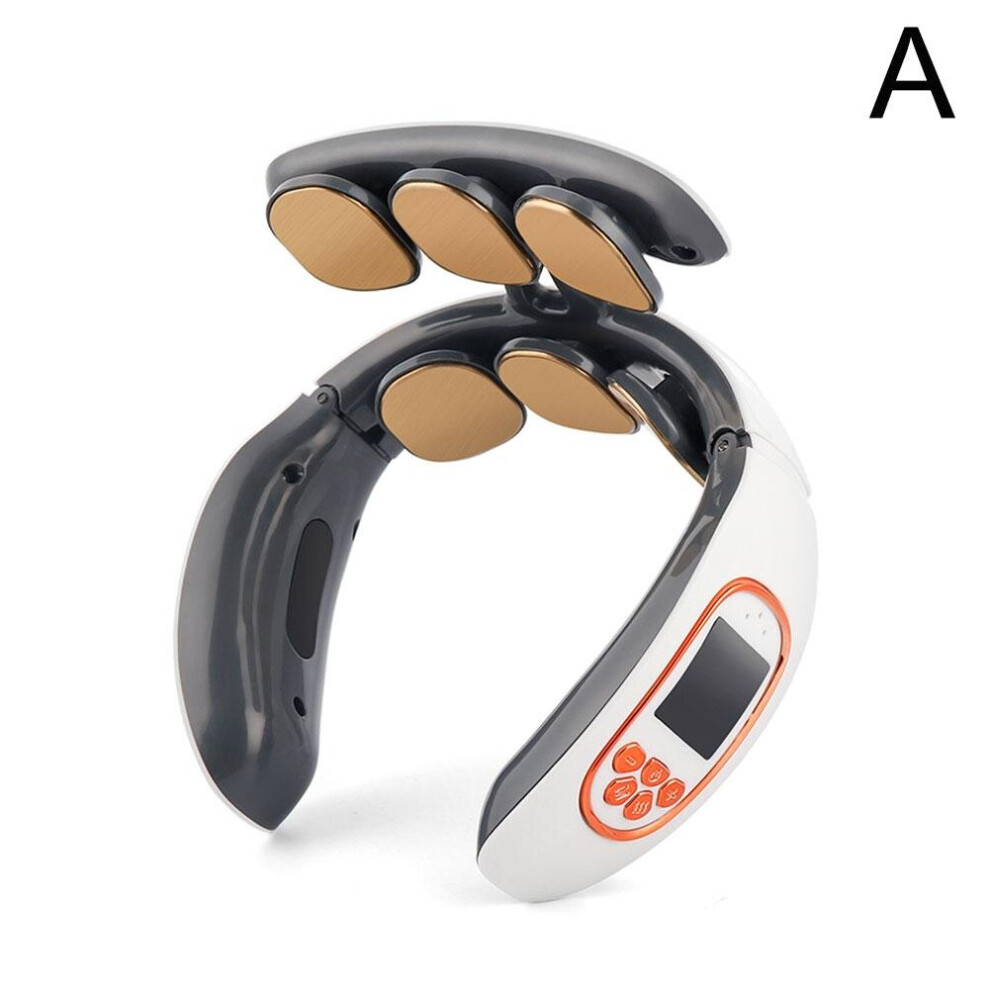 Dechoicelife (A-Heating Model) Smart Electric Neck Massage Device Tens Pulse Massager Hot Compress Neck Back Cervical Spine Pain Relief Kneading Massage Machin