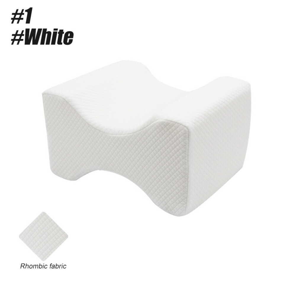 Dechoicelife White (A-1-) Knee Pillow For Side Sleepers - 100% Memory Foam Wedge Contour- Spacer Cushion For Spine Alignment, Back Pain, Pregnancy Support