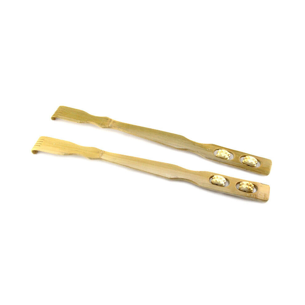 Dechoicelife 2Pcs Long Wooden Itch Massage Roller Body Stick Roller Back Scratcher Bamboo Massager Back Scratcher 45Cm