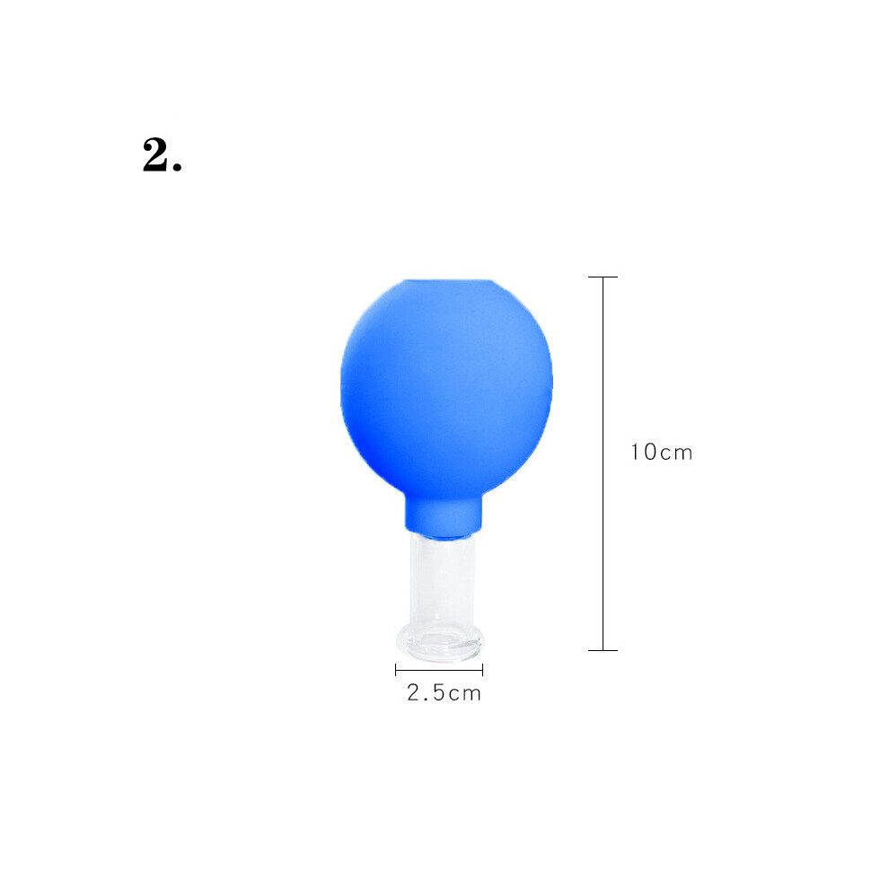 Dechoicelife Blue (A-No.2) Rubber Vacuum Cupping Glasses Massage Body Cups Face Skin Lifting Body Facial Cups Anti Cellulite Chineses Cupping Therapy Tool