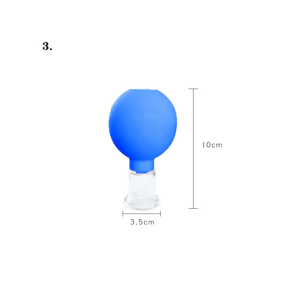Dechoicelife Blue (A-No.3) Rubber Vacuum Cupping Glasses Massage Body Cups Face Skin Lifting Body Facial Cups Anti Cellulite Chineses Cupping Therapy Tool