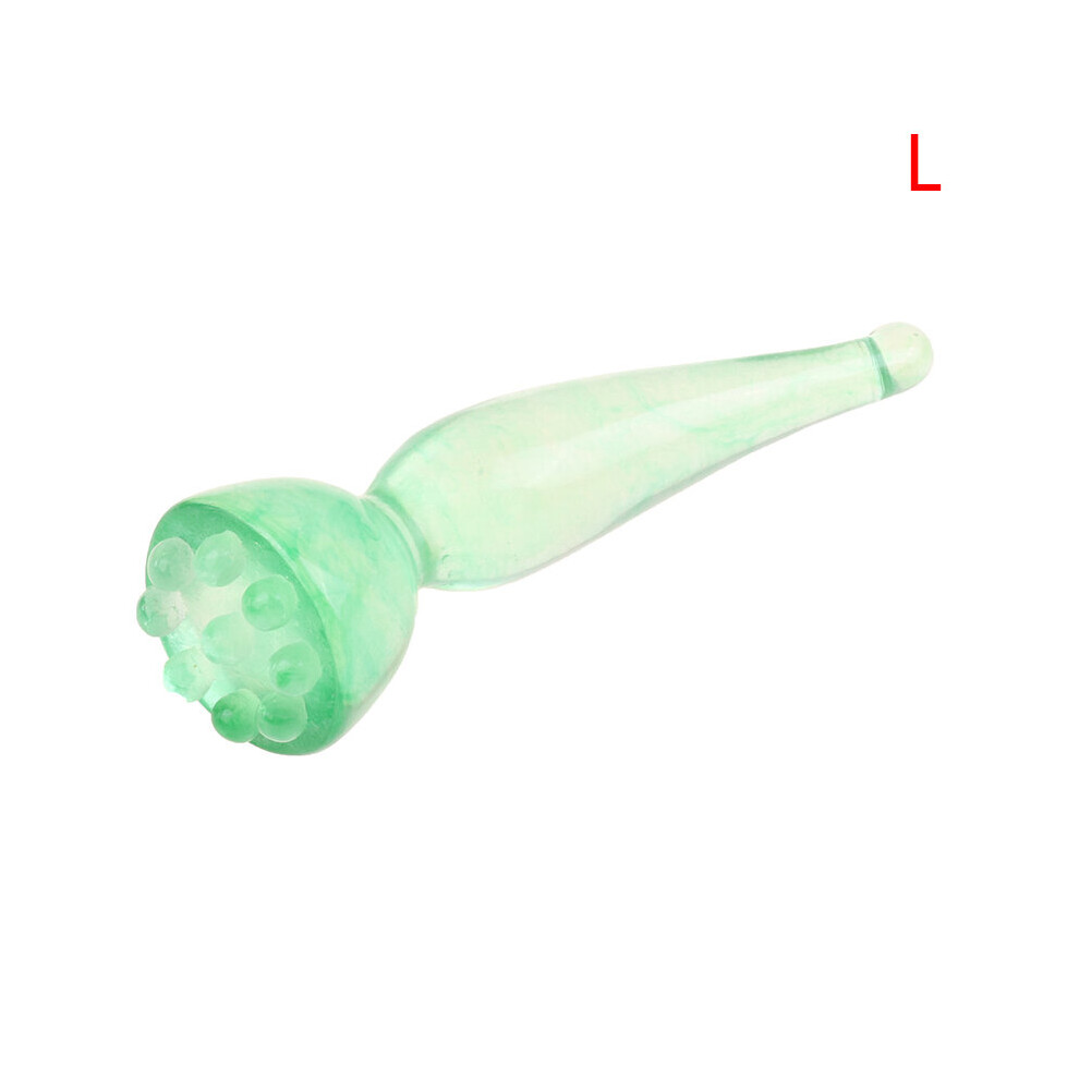 Dechoicelife Green (A- L) Lotus Face Massager Facial Gua Sha Beauty Tool Meridian Scraping Brush Acupuncture Massage Relaxation Guasha Therapy