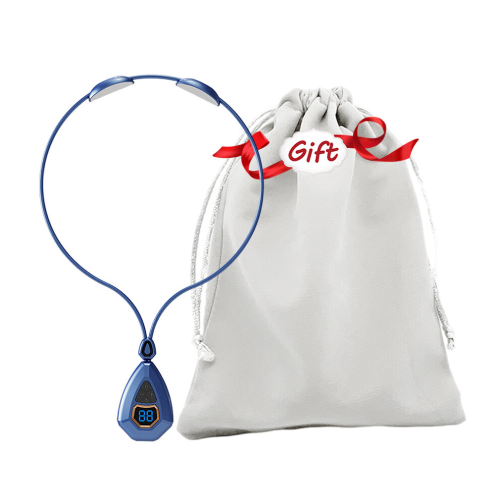 Dechoicelife Blue (A- With Bag) Ems Electric Heat Neck Massage Pain Relief Pendant Neck Brace Cervical Massager Apparatus Low Frequency Pulse Relaxing Portable