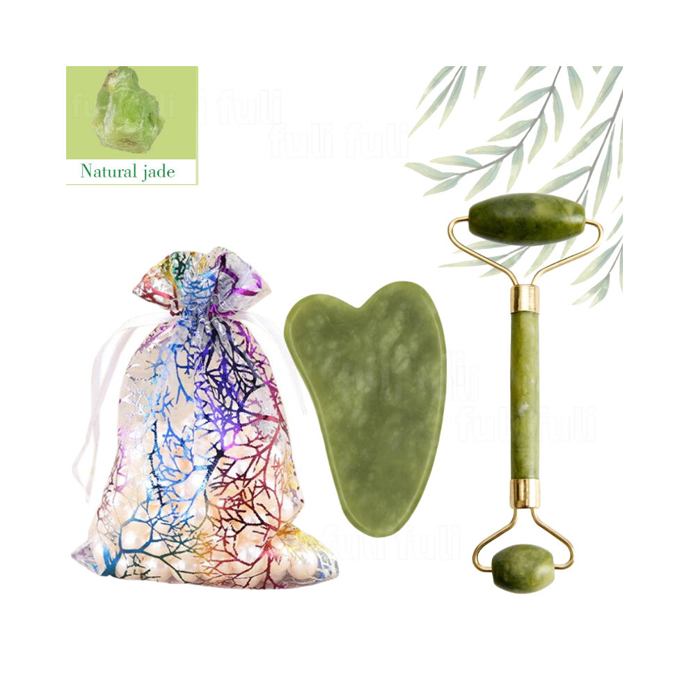 Dechoicelife White (A-) Natural Gua Sha Massager For Face Jade Roller Massager Guasha Scraper For Face Gouache Scraper Face Microniddle Roller Massage