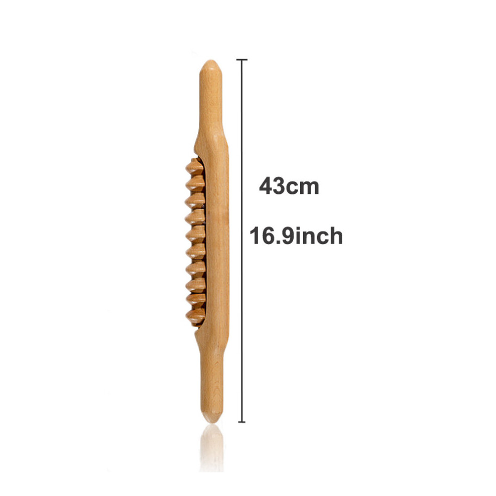 Dechoicelife (A-43Cm) Manual Massager Wooden Roller Trigger Point Massager Stick For Fascia,Cellulite,Muscle,Body Therapy Massager,Muscle Relief Tool
