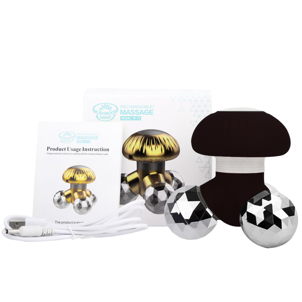 Dechoicelife Black (A-) 1Pc Mini Electric Mushroom Shape Massager Multi Frequency Vibration Full Body Massage Promote Blood Circulation Relax Muscles