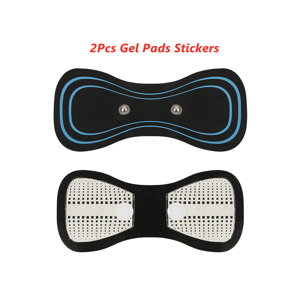Dechoicelife (A-2Pcs Gel Pads) Neck Massager Portable Mini Electric Neck Massage Relaxation Machine Body Cervical Stimulator Pain Relief Kneading Gel Pads