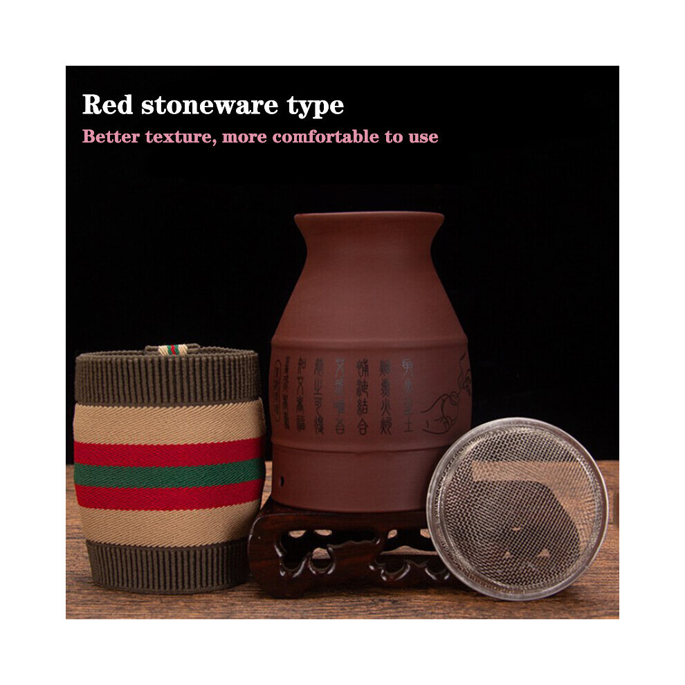 Dechoicelife (A-Zisha Type) Moxibustion Ceramic Jar Zisha Scraping Cup Warm Compress Acupunture Therapy Meridian Massage Wormwood Moxa Stick Relieve Pain