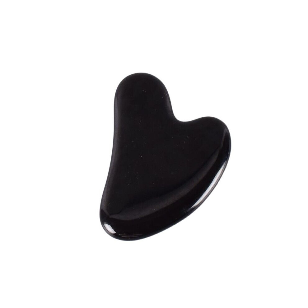 (a-Auburn) Wholesale Various Shape Black Obsidian Face Gua Sha Tool Sawtooth SPA Massager Acupuncture Facial Beauty Product For Health Care