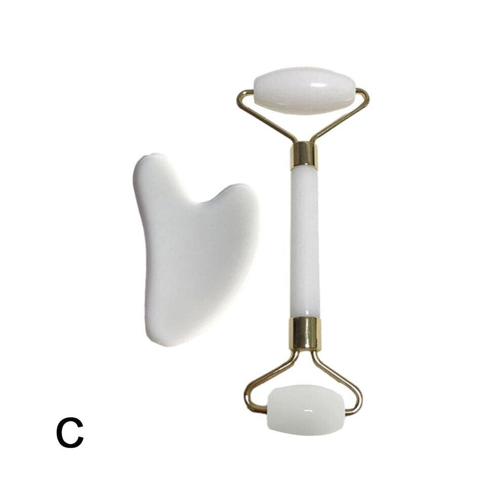 Dechoicelife (A-C) 2Pcs/Set Kamien Gua Sha For Face Massage Rose Resin Face Massage Roller Gua Sha Scraper Board Face X6i6