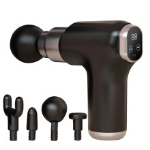 (a-Black) 48 Speed Mini Muscle Massager LCD Percussion Muscle Massaging Device Deep Tissue Relax Adjustable Massager Muscle Massage Gun