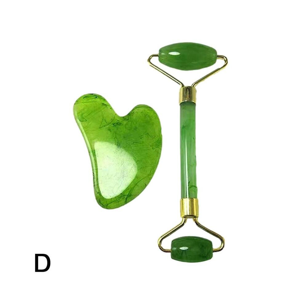Dechoicelife (A-D) 2Pcs/Set Kamien Gua Sha For Face Massage Rose Resin Face Massage Roller Gua Sha Scraper Board Face X6i6