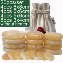(a-Rose Red) Tontin 20pcs/set Topaz Hot stone massage set basalt massage stones Salon set SPA Tool Heater Bag Health Care round stone