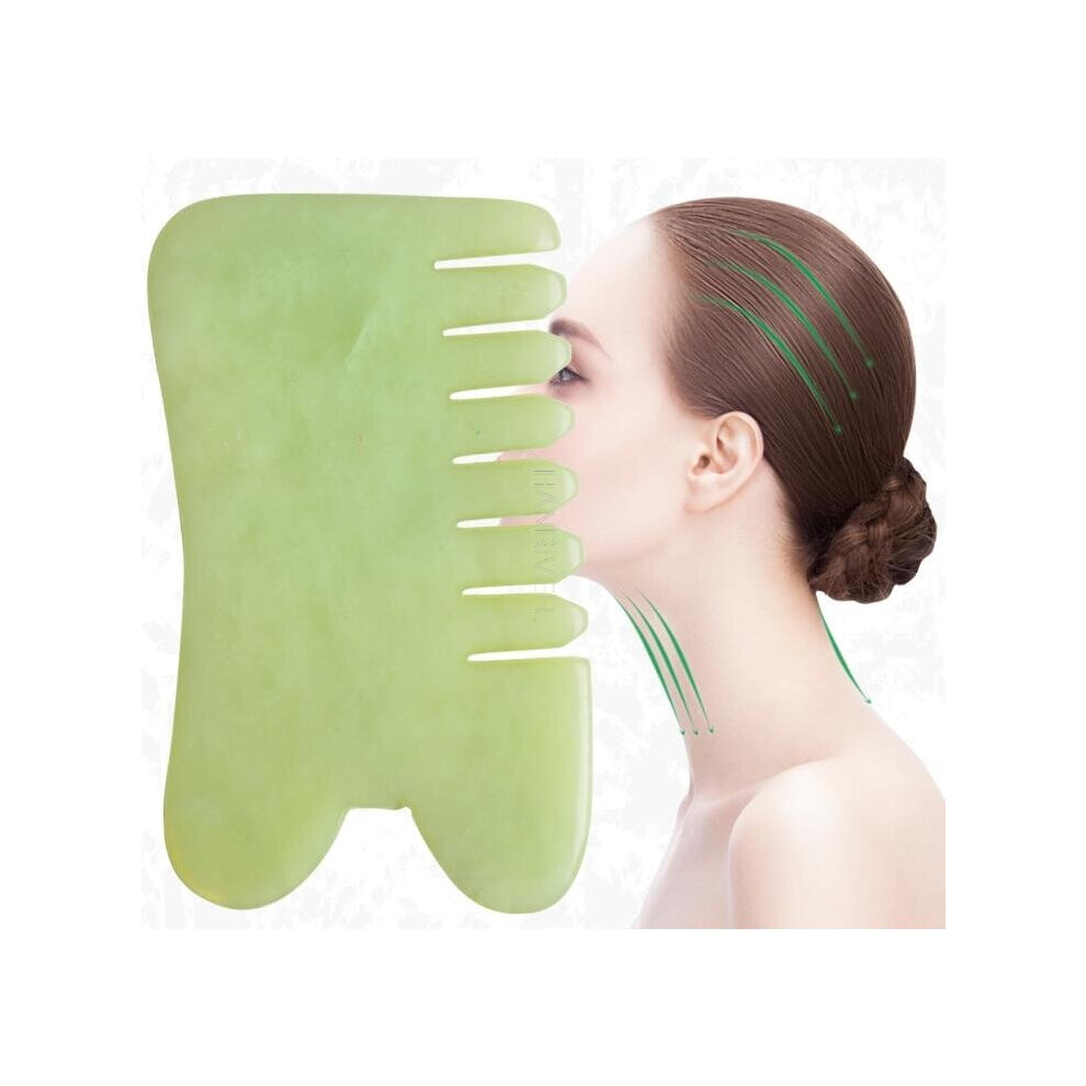 Dechoicelife Natural Jade Comb Jade Scraping Head Massage Body Multi-Function Massager