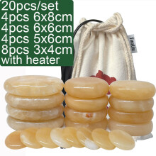 (a-1 set) Tontin 20pcs/set Topaz Hot stone massage set basalt massage stones Salon set SPA Tool Heater Bag Health Care round stone