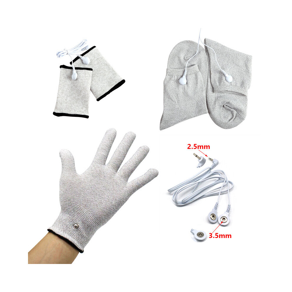 Dechoicelife (A-Four-Piece Suit) Conductive Fiber Knee Sleeve Electrode Tens Ems Unit Muscle Stimulator Physiotherapy For Tens Machine Physiotherapy Instrumen