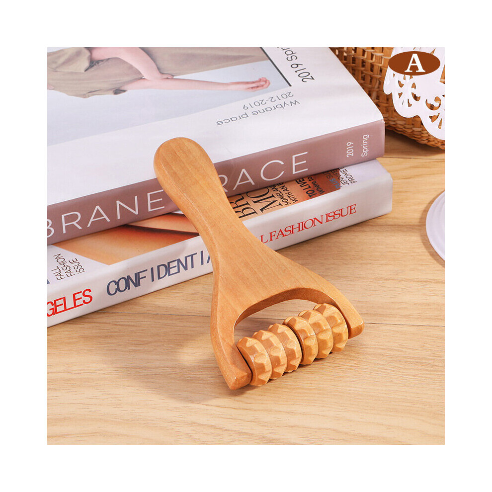 Dechoicelife (A-A) 1Pc Wooden Therapy Massagers Massage Roller Head Neck Muscle Pain Relief Tool Massager Roller