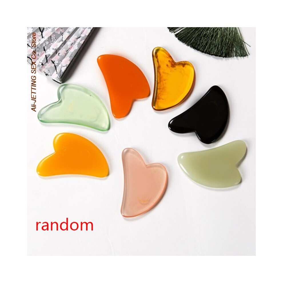 Dechoicelife (A-Random 1Pc) 1Pc Face Spa Massage Beeswax Guasha Scraping Massage Scraper Face Massager Acupuncture Gua Sha Board Spa Massage Tool