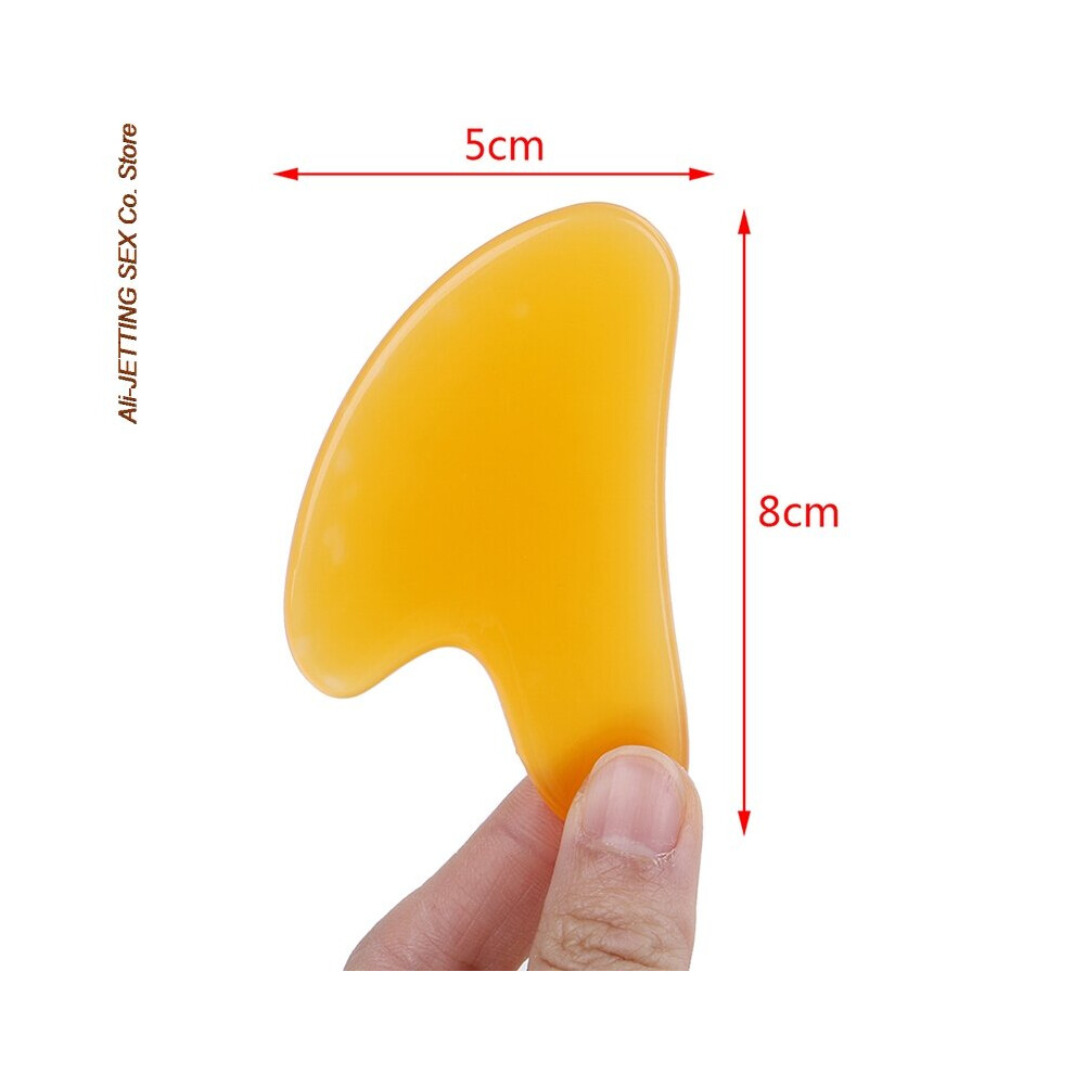 Dechoicelife Yellow (A- 1Pc) 1Pc Face Spa Massage Beeswax Guasha Scraping Massage Scraper Face Massager Acupuncture Gua Sha Board Spa Massage Tool
