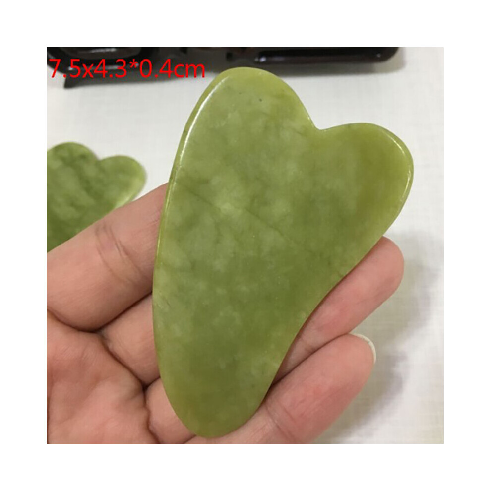 Dechoicelife 1Pc Natural Jade Guasha Scrapping Plate Gua Sha Massager Face Meridian Scrapping Muscle Relaxation Health Care Massage Tools