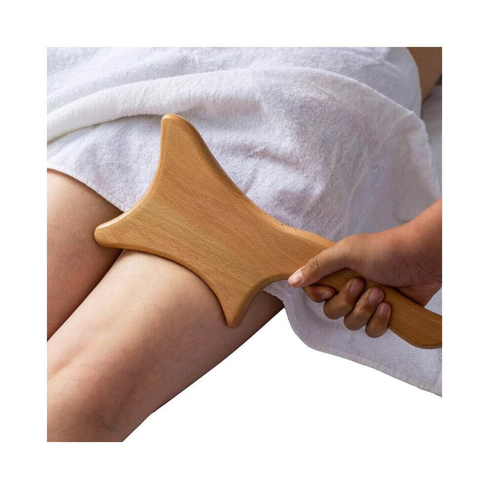Dechoicelife Wooden Lymphatic Drainage Massage Paddle Manual Anti-Cellulite Gua Sha Tool Muscle Pain Relief Soft Tissue Therapy