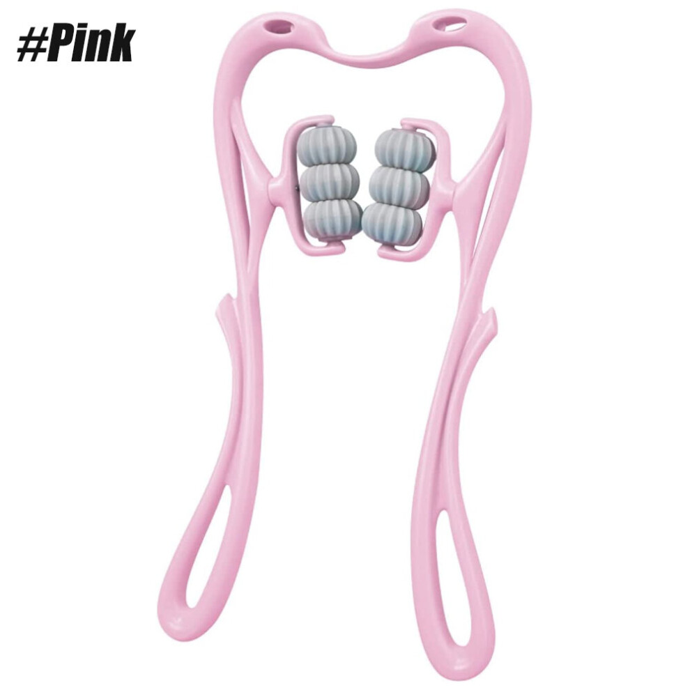 Dechoicelife Pink (A-Style B-) Neck Massager Trigger Point Roller Massager Neck Shoulder Shiatsu Deep Tissue Muscle Massage Pain Relief Tool Leg Waist Relaxer