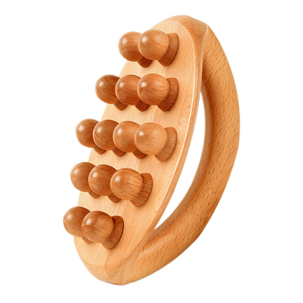Dechoicelife 14 Beads Wood Mushroom Brush Wooden Therapy Massage Tool Wood Massager For Maderoterapia, Anti-Cellulite, Muscle Release
