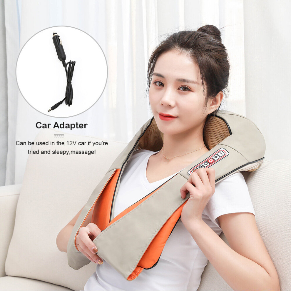 Dechoicelife U Type Electrical Car/Home Massage Shiatsu Back Shoulder Neck Massager Multifunctional Shawl Infrared Heated Kneading Massager