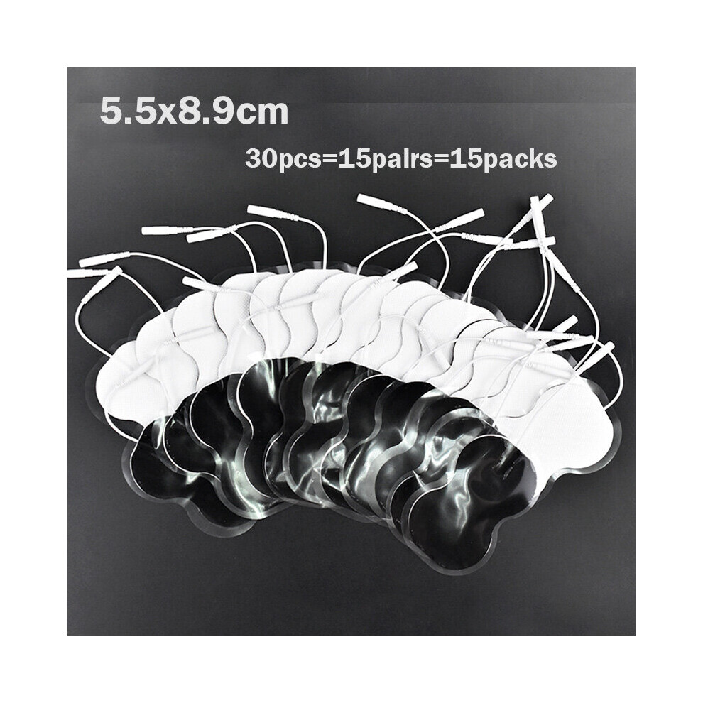 Dechoicelife (A-5.5X8.9cm 30Pcs) 100/20P 5X5cm Tens Ems Nerve Muscle Stimulator Electrode Pads Gel Electrode Stickers Electrodes Physiotherapy Machine 2Mm Plug