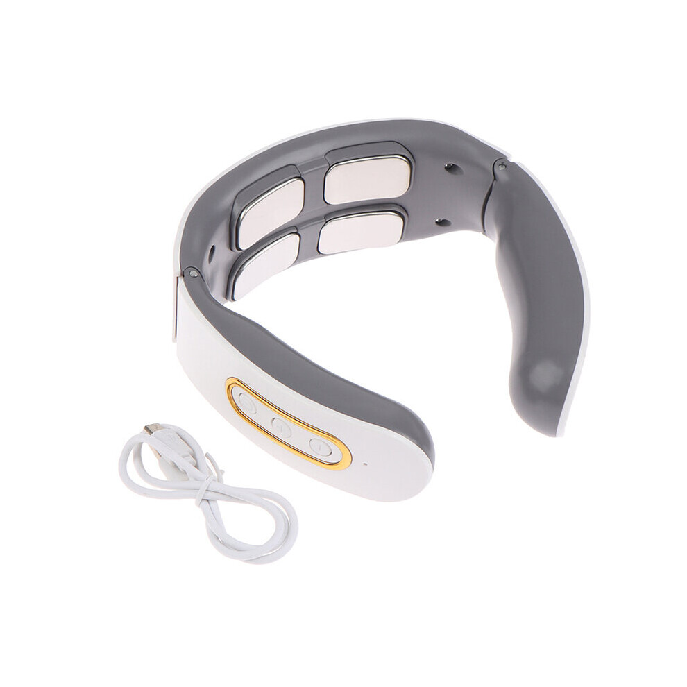 Dechoicelife Silver (A-) Smart Electric Neck And Shoulder Pulse Massager Kneading Tens Wireless Heat Cervical Vertebra Relax Pain Relief Massage Machine