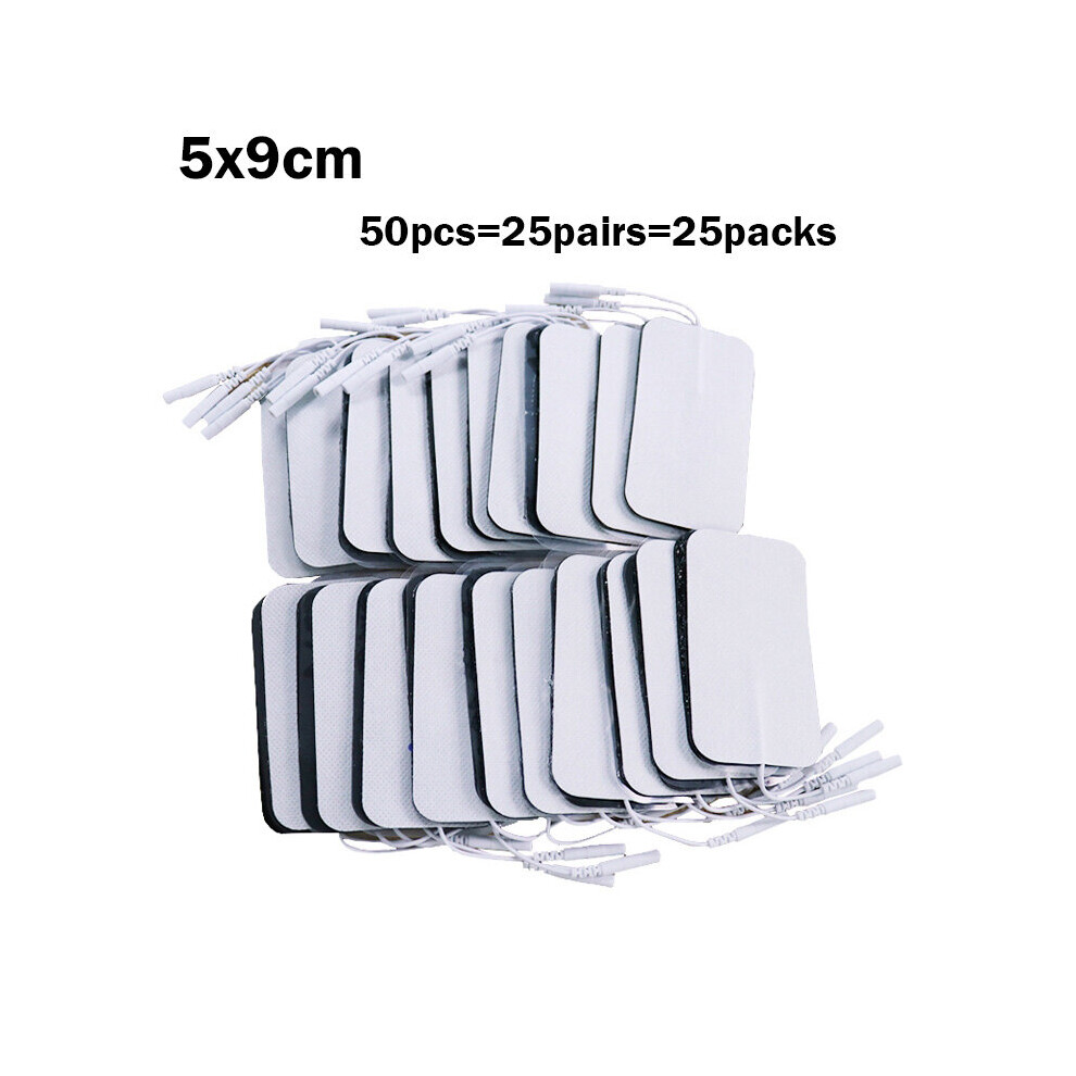 Dechoicelife (A-5X9cm 50Pcs) 100/20P 5X5cm Tens Ems Nerve Muscle Stimulator Electrode Pads Gel Electrode Stickers Electrodes Physiotherapy Machine 2Mm Plug